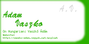 adam vaszko business card